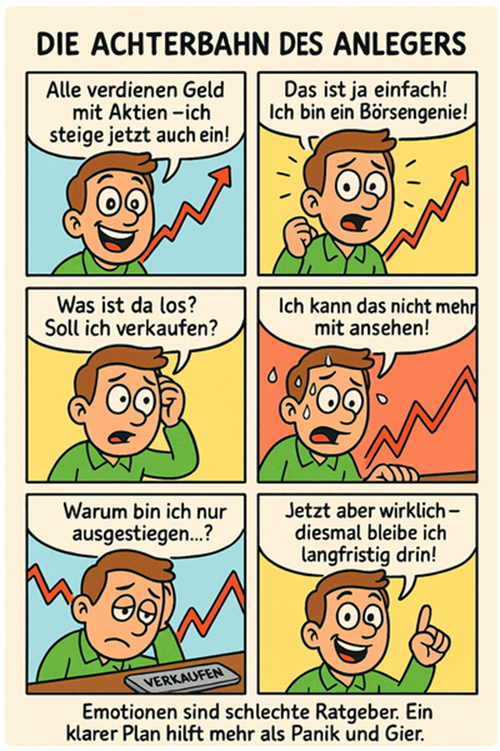 Comic - die Achterbahn des Anlegens Die Achterbahn des Anlegens